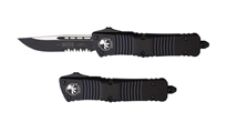 Microtech 143-2 T Combat Troodon S/E AUTO OTF Black Tactical Partial Serrated, Black Aluminum Handles by Unknown