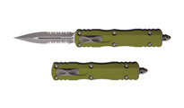 Microtech Auto Dirac D/E OTF AP OD Apocalyptic Double Edge Partially Serrated Dagger OD Green Aluminum by Unknown
