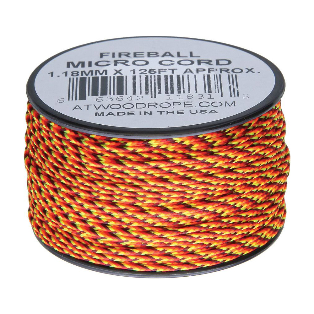 Плетено влакно Atwood Rope Micro Cord 125 ft Fireball