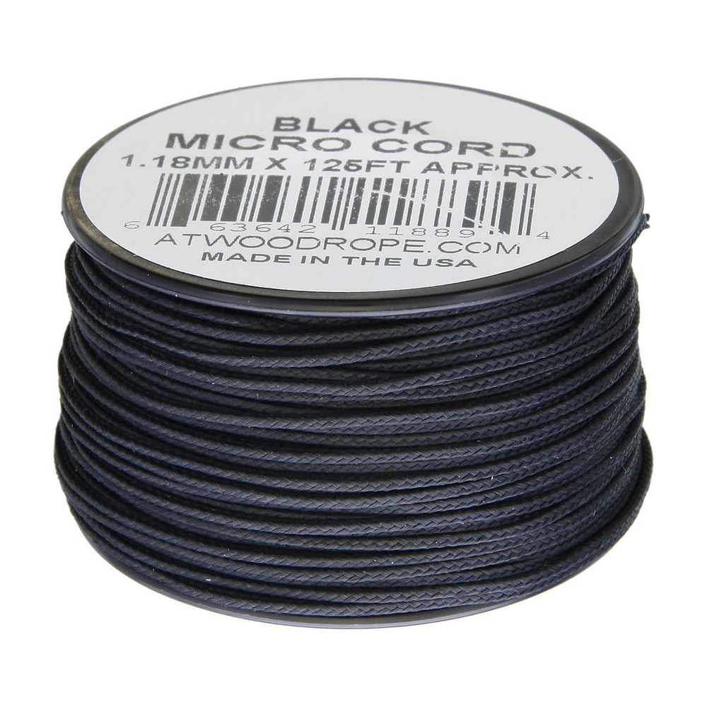 Плетено влакно Atwood Rope Micro Cord 125 ft Black