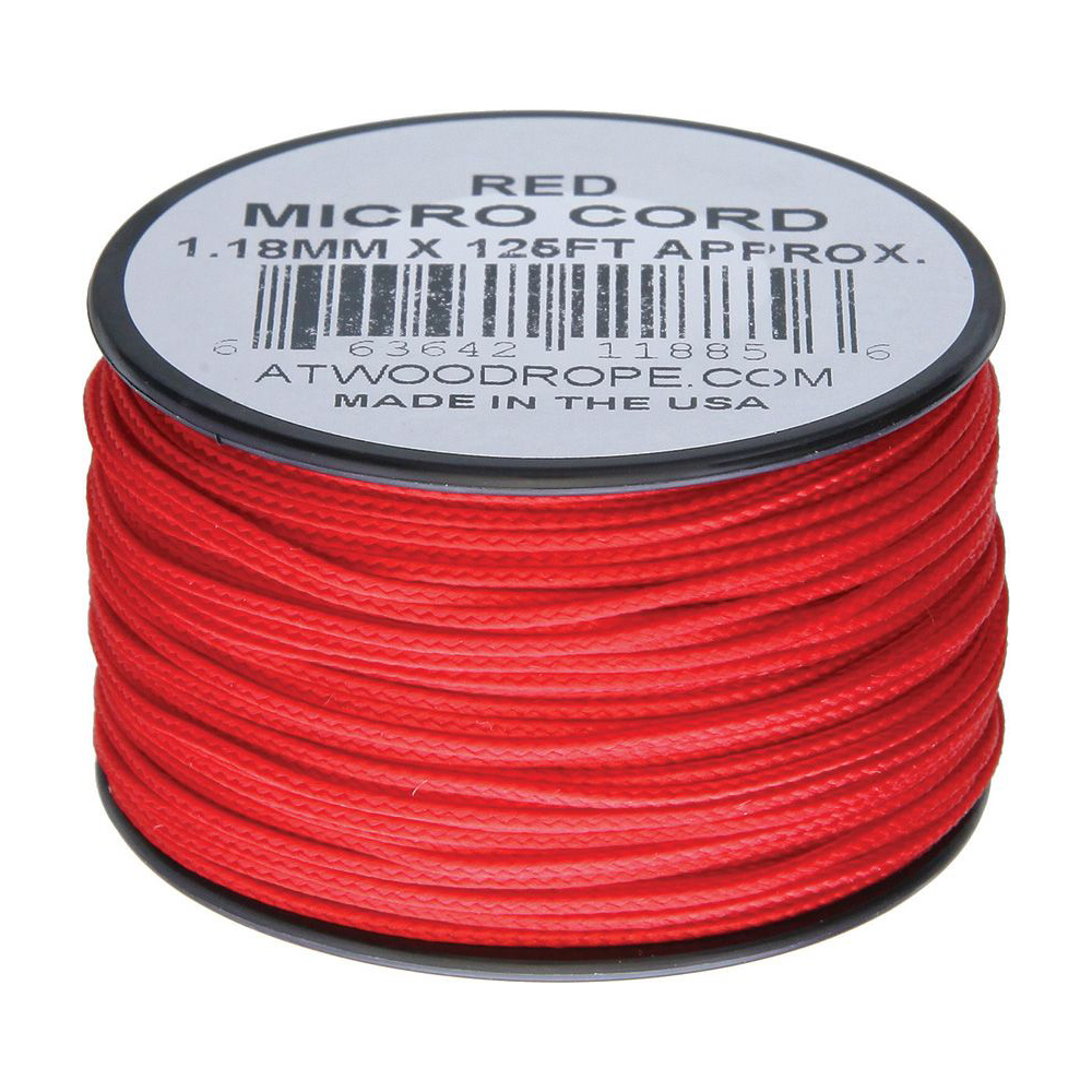 Плетено влакно Atwood Rope Micro Cord 125 ft Red