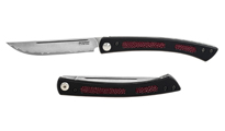Mcusta MC-221R The Executive VG-10 Core Damascus Red Micarta Personal Folding Steak Knife by MCUSTA knives 