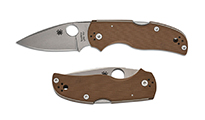 Spyderco Native 5 Sprint Run CPM-15V Stonewashed Plain Brown G10 C41GPBN15V5 by Spyderco