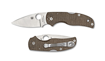 Spyderco Native 5 CPM-CruWear Satin Plain Brown Canvas Micarta C41MPCW5 by Spyderco