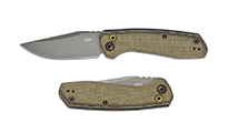 Zero Tolerance 0512OL AUTO CPM-CruWear Gray Stonewashed Olive Canvas Micarta and Titanium Handles by Zero Tolerance