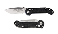 Microtech Auto LUDT Gen III M390MK Stonewashed Tanto Combo Black Aluminum with 3M Traction Tape Inserts 1136-11 by Unknown