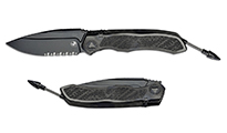 Microtech Anax Manual M390 Black DLC Drop Point Combo Blade Black DLC Integral Titanium Handle with Carbon Fiber Inlay 190C-2DLCTCFITI by Unknown
