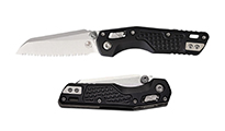 Microtech MSI Mini RAM-LOK M390MK Stonewashed Modified Sheepsfoot Serrated Blade Black Frag Aluminum Handles 210M-12FR by Unknown