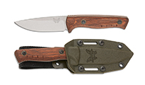 Benchmade SlipRidge Fixed Blade MagnaCut Stonewashed Drop Point Dark Brown Stabilized Wood 15650 by Benchmade 