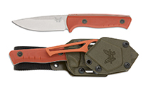Benchmade SlipRidge Fixed Blade Knife and Hook MagnaCut Stonewashed Drop Point Rust Orange G10 440C Orange Hook 15650-01-COM by Benchmade 