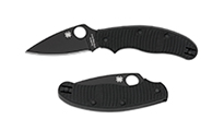 Spyderco UK Penknife Salt CPM-MagnaCut Black DLC Leaf Shaped Plain Black G10 C94GMCBKP by Spyderco