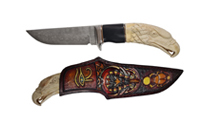Custom Hunter Vladyslav Chulan Damask with Engraved Handle by Unknown