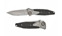 Microtech Socom Bravo Mini M390 Blasted Tanto Combo Blade Bolstered Titanium Handles with Carbon Fiber Scales 261M-8CFTI by Unknown